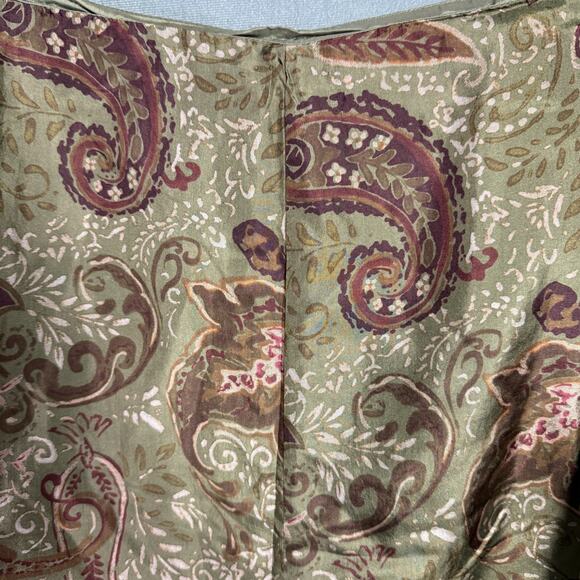 Vintage Ralph Lauren Silk Flounce Tulip Hem Paisley Lined Zipper Skirt Plus 18W - Picture 15 of 16